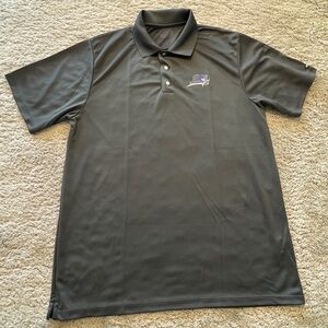 Men's Dark Gray Russell Athletic Polo with Blue Raider logo